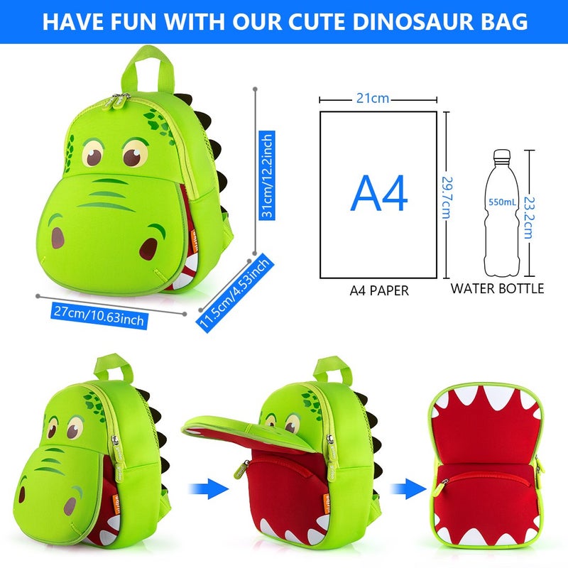 yisibo Dinosaur Backpack Toddler Backpack for Boys Girls Waterproof Preschool Travel Kids Bookbag Backpack for 2-7 Years - Image 3